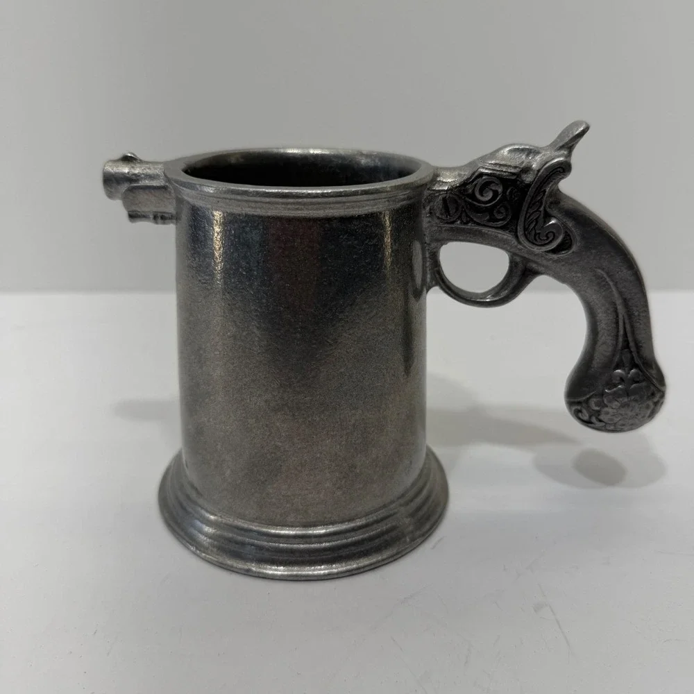Wilton Armetale Flintlock Pistol Handle Tankard Mug Silver Pewter Spout RWP USA